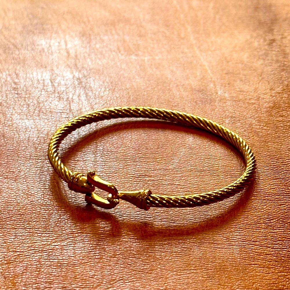 Gold Cable cuff bracelet